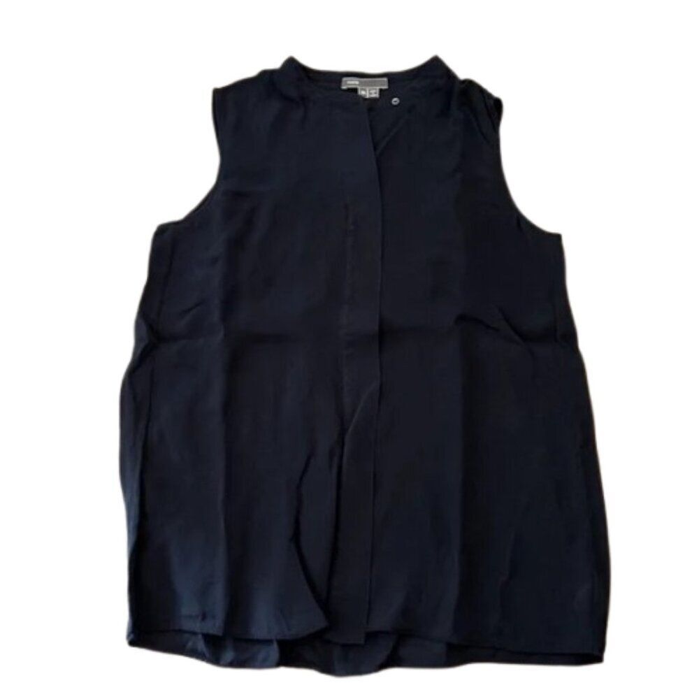 Vince Navy Blue 100% silk sleeveless blouse tank top